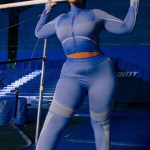 PrettyLittleThing: Midnight Blue Contrast Gym 2Piece [XL WOMEN's]